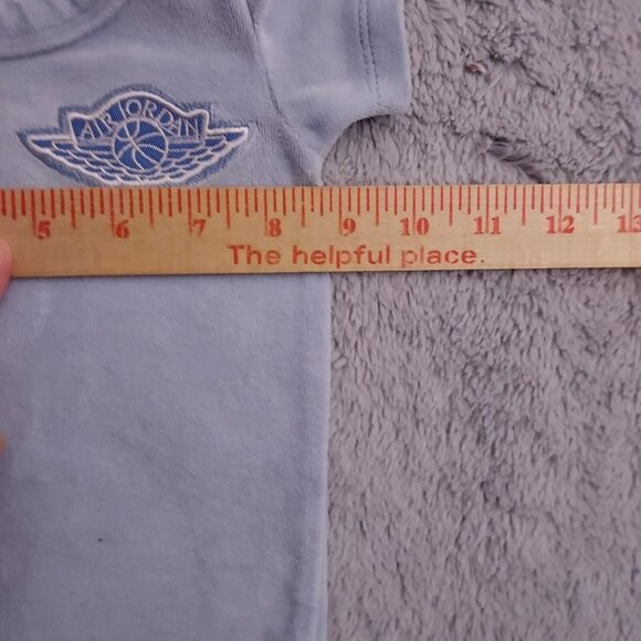 Jordan Body Suit Baby 0-6 Months Nike Air Terry Cloth Snap Button Blue Boy Logo - Picture 6 of 8